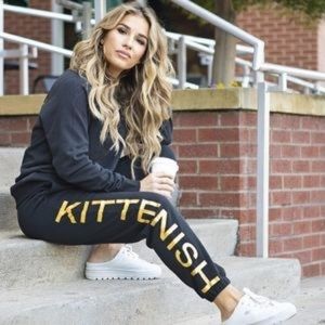 NWT Kittenish Jetsetter Logo Sweatpants